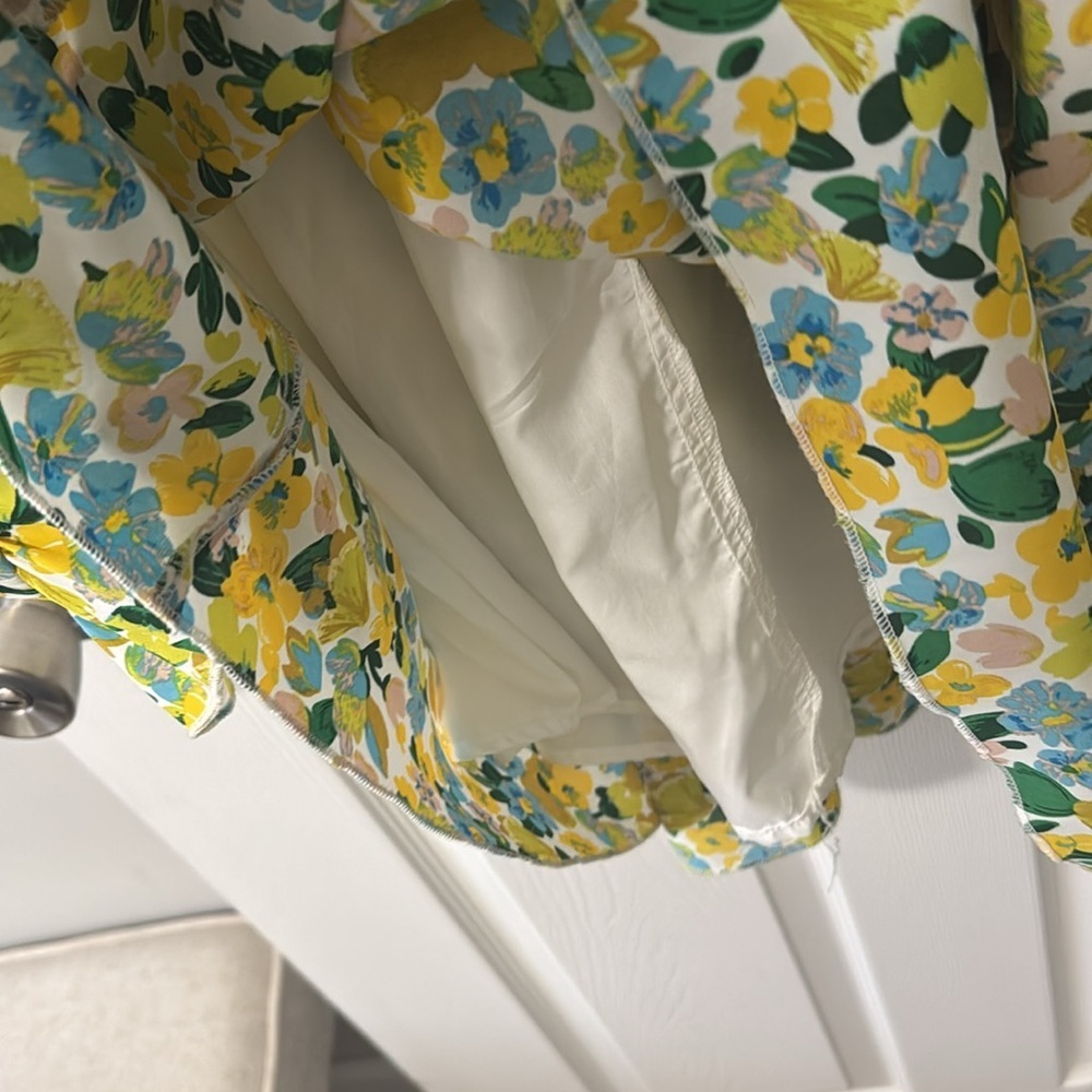 Floral Yellow and Blue Dress - Picture 2 of 4